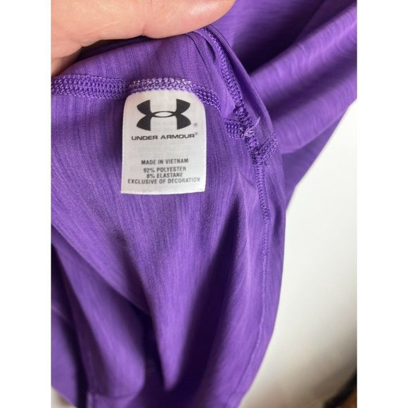 Under Armour Women's Size XL Basic Semi-fitted Heatgear Purple Solid - Picture 6 of 9